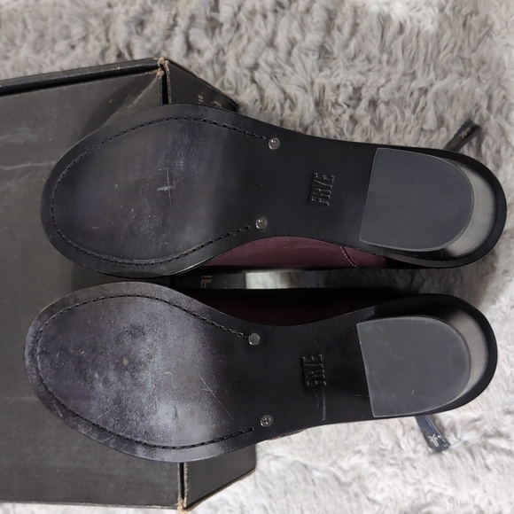 Frye Brielle Zip Peep Bootie 7M Wine - Picture 3 of 4